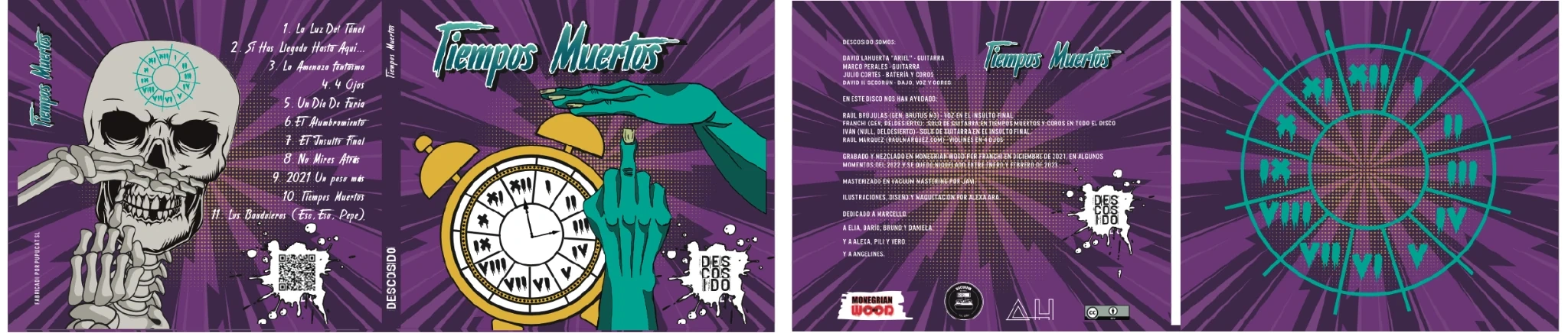 Diseño completo desplegado del álbum Tiempos Muertos.