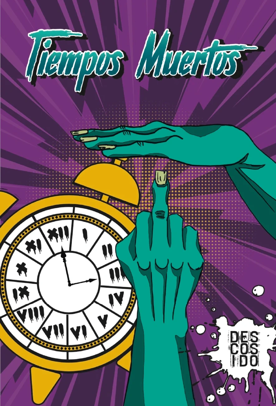 Portada ilustrada de Tiempos Muertos, Descosido.